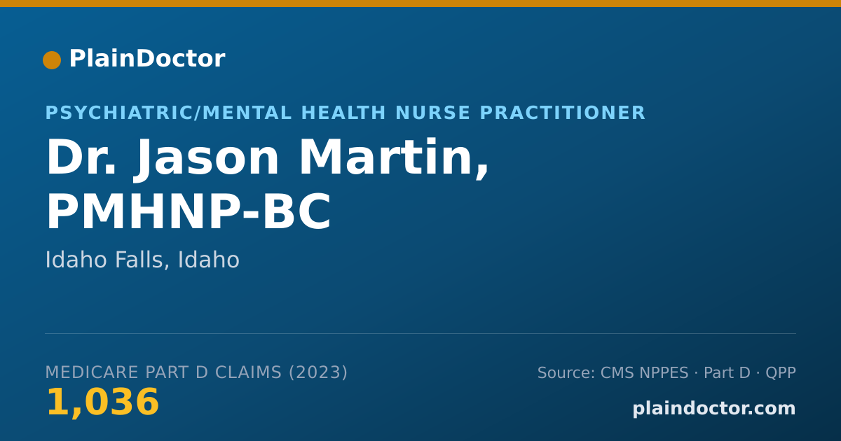 Shareable card for Jason Martin, PMHNP-BC - Psychiatric/Mental Health Nurse Practitioner, Idaho Falls, ID