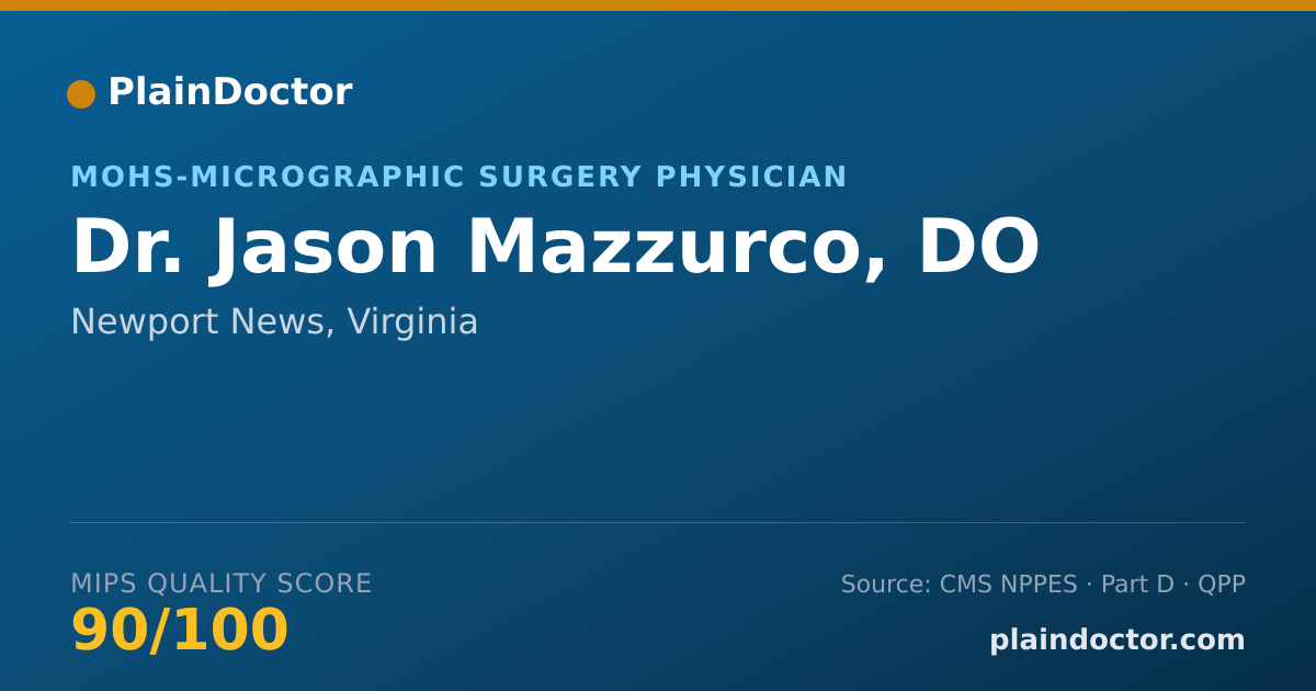 Shareable card for Jason Mazzurco, DO - MOHS-Micrographic Surgery Physician, Newport News, VA