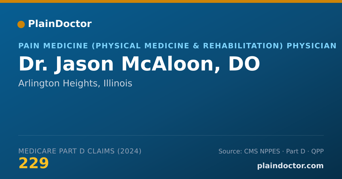 Shareable card for Jason McAloon, DO - Pain Medicine (Physical Medicine & Rehabilitation) Physician, Arlington Heights, IL