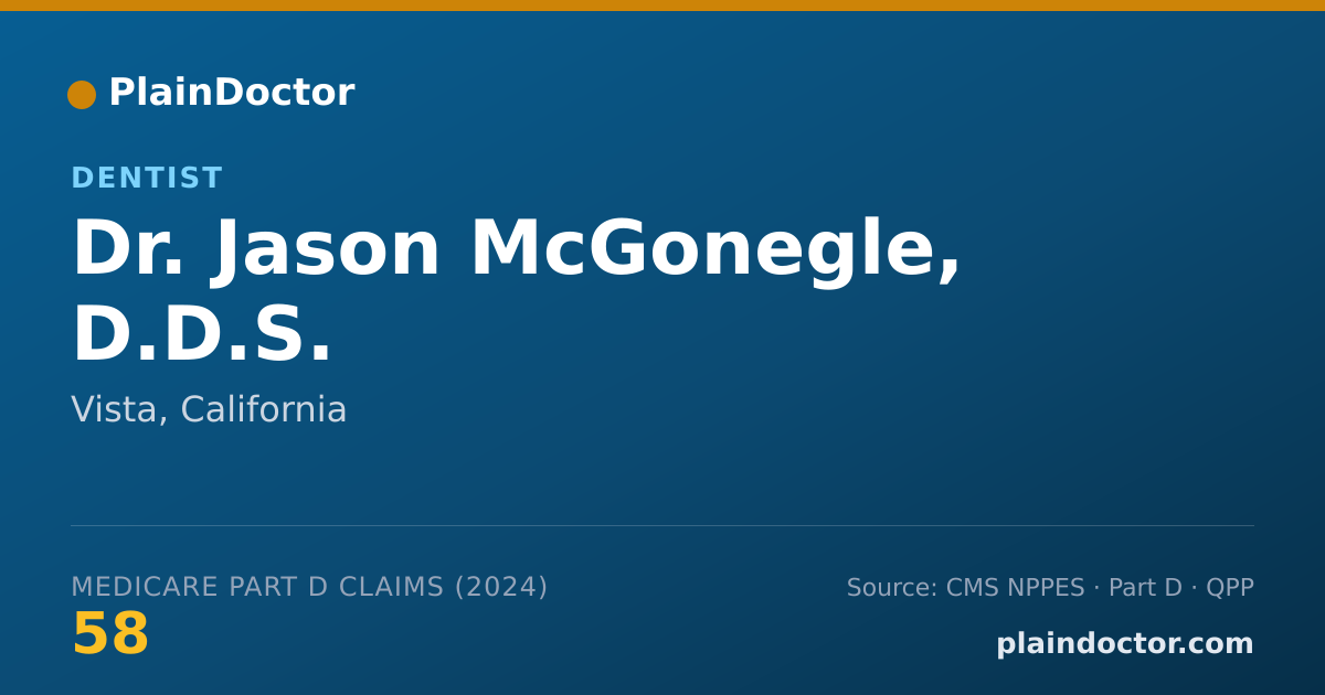 Shareable card for Jason McGonegle, D.D.S. - Dentist, Vista, CA