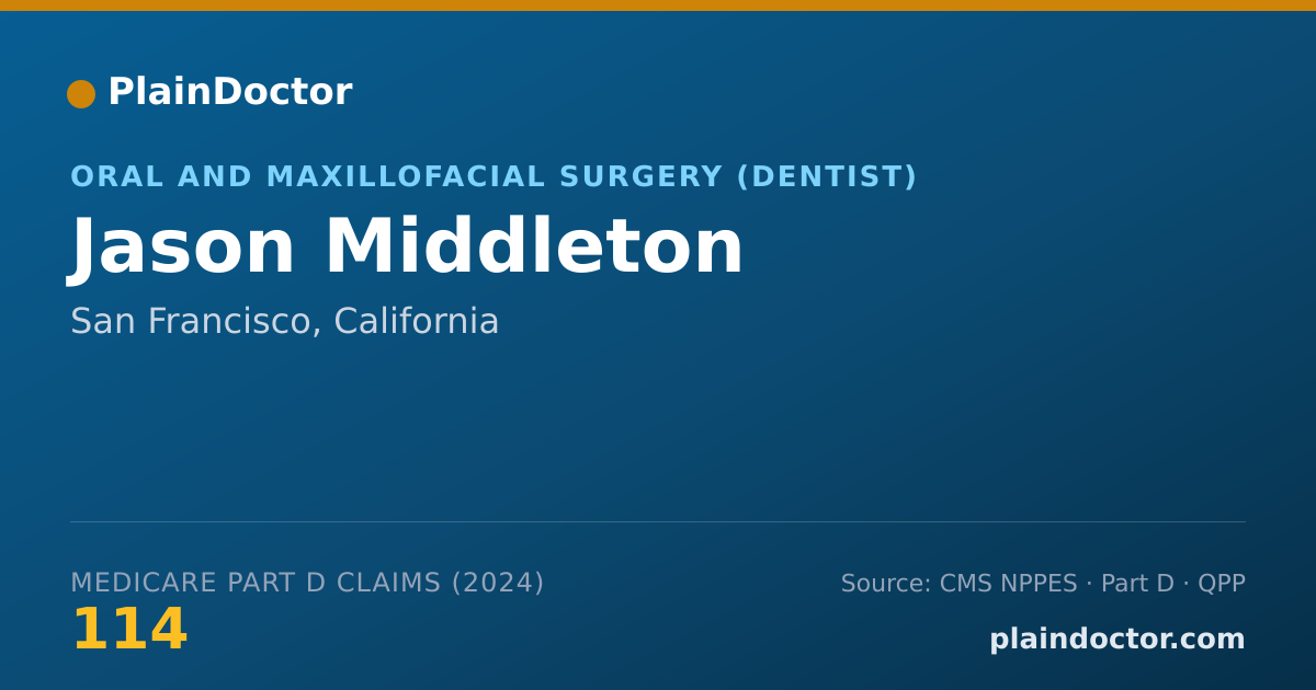 Shareable card for Jason Middleton - Dentist, San Francisco, CA