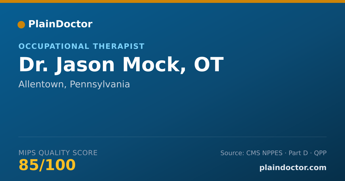 Shareable card for Jason Mock, OT - Occupational Therapist, Allentown, PA