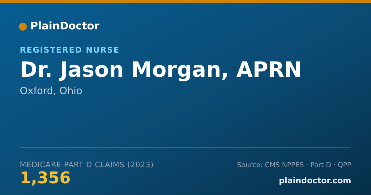 Shareable card for Jason Morgan, APRN - Registered Nurse, Oxford, OH