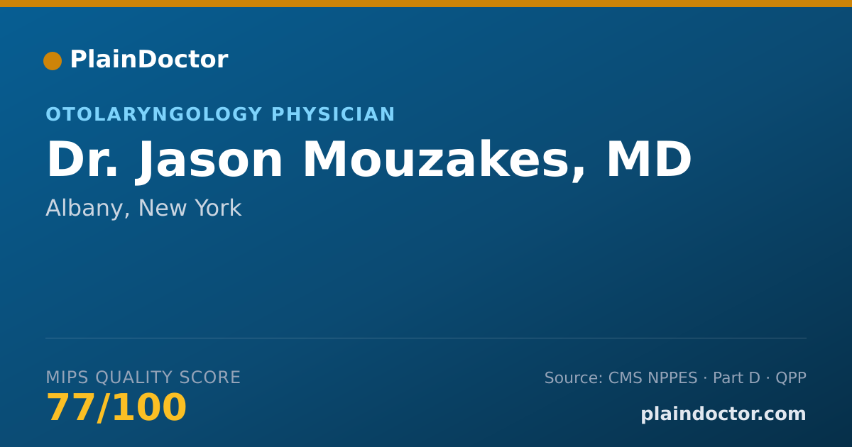 Shareable card for Jason Mouzakes, MD - Otolaryngology Physician, Albany, NY