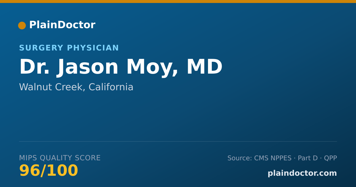 Shareable card for Jason Moy, MD - Surgery Physician, Walnut Creek, CA