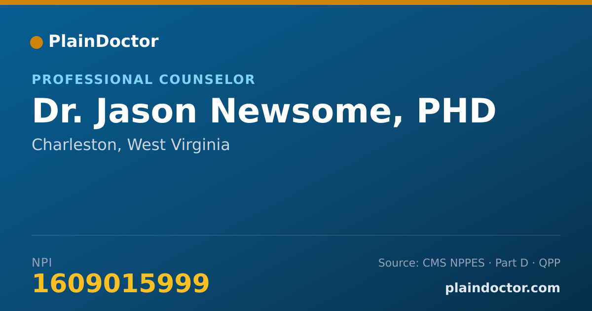 Shareable card for Jason Newsome, PHD - Professional Counselor, Charleston, WV