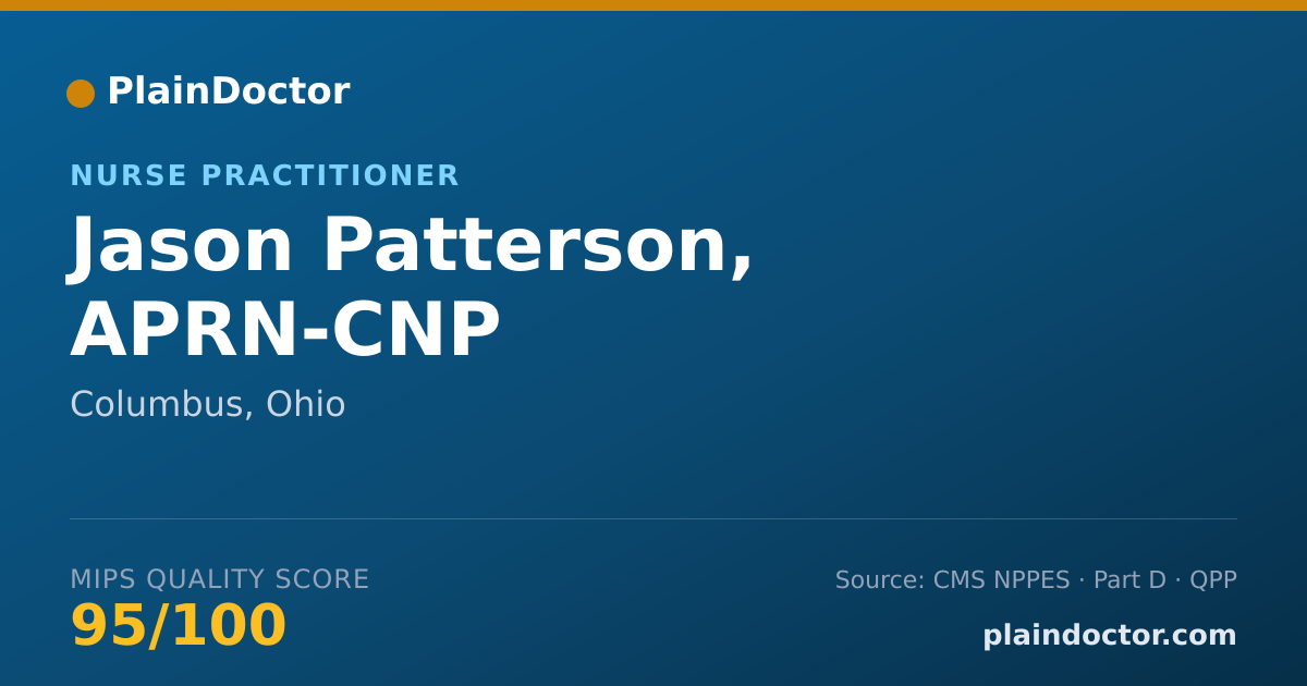 Shareable card for Jason Patterson, APRN-CNP - Adult Health Nurse Practitioner, Columbus, OH