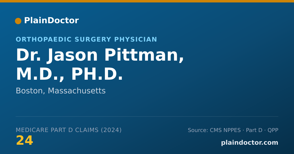 Shareable card for Jason Pittman, M.D., PH.D. - Orthopaedic Surgery Physician, Boston, MA
