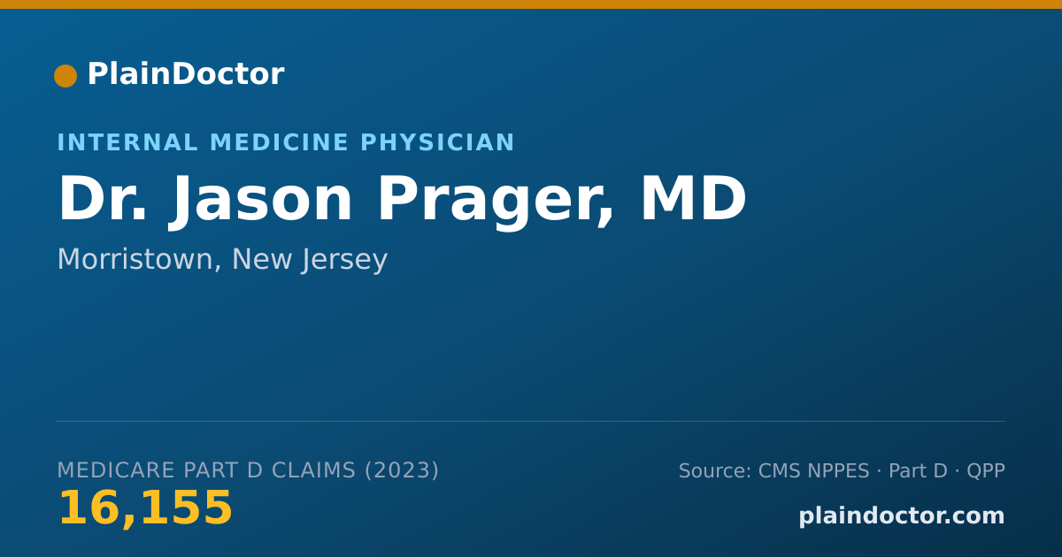 Shareable card for Jason Prager, MD - Internal Medicine Physician, Morristown, NJ