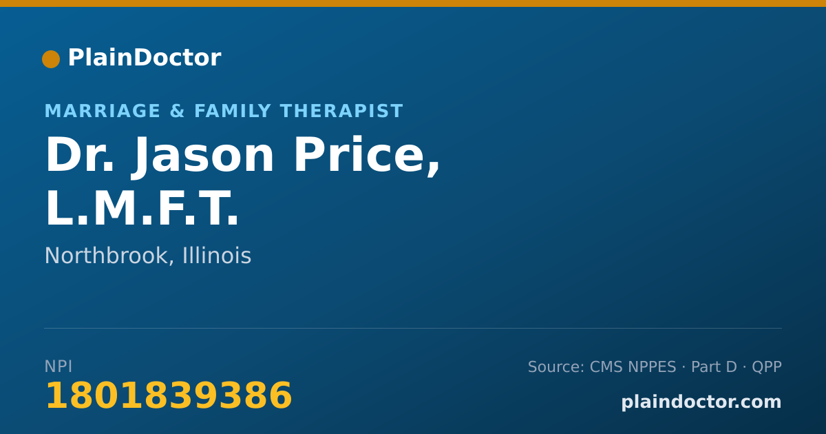 Shareable card for Jason Price, L.M.F.T. - Marriage & Family Therapist, Northbrook, IL