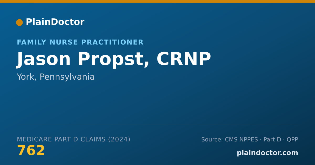 Shareable card for Jason Propst, CRNP - Family Nurse Practitioner, York, PA