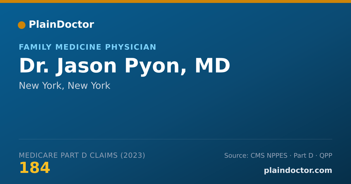 Shareable card for Jason Pyon, MD - Family Medicine Physician, New York, NY
