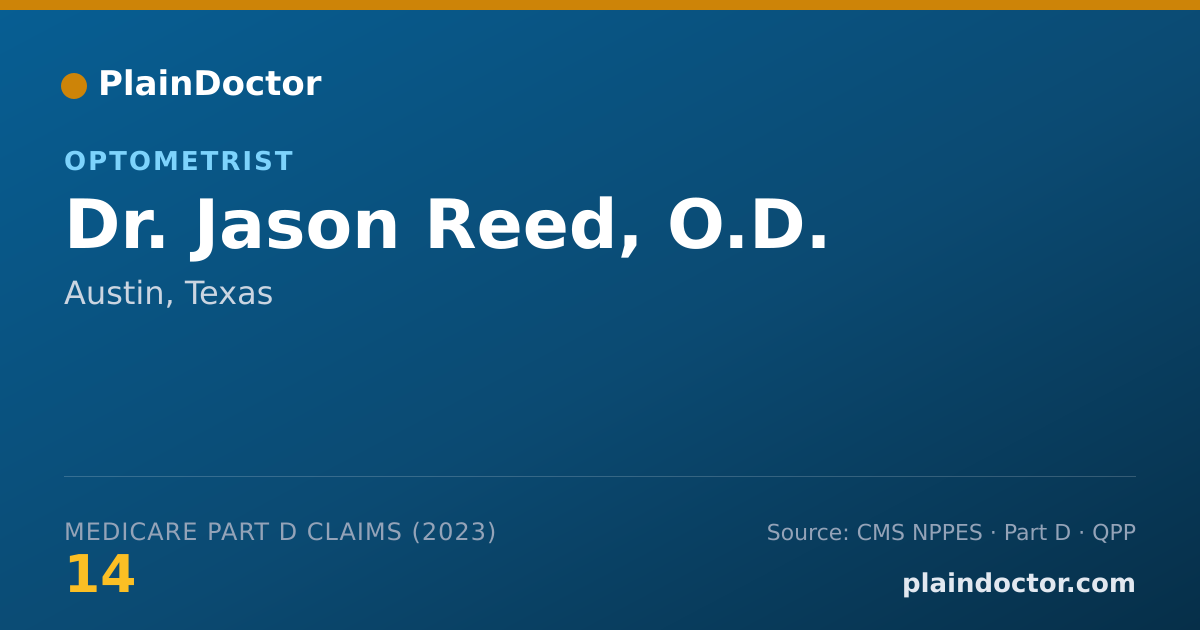 Shareable card for Jason Reed, O.D. - Optometrist, Austin, TX