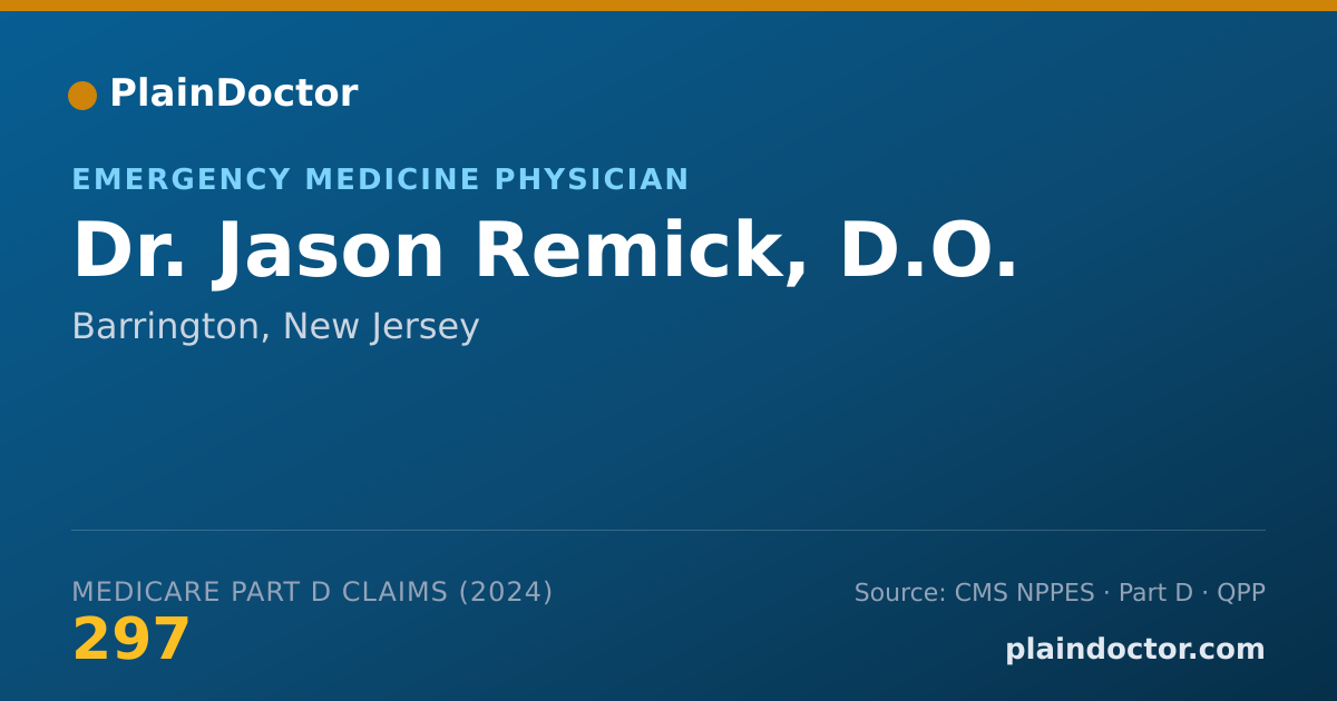 Shareable card for Jason Remick, D.O. - Emergency Medicine Physician, Barrington, NJ