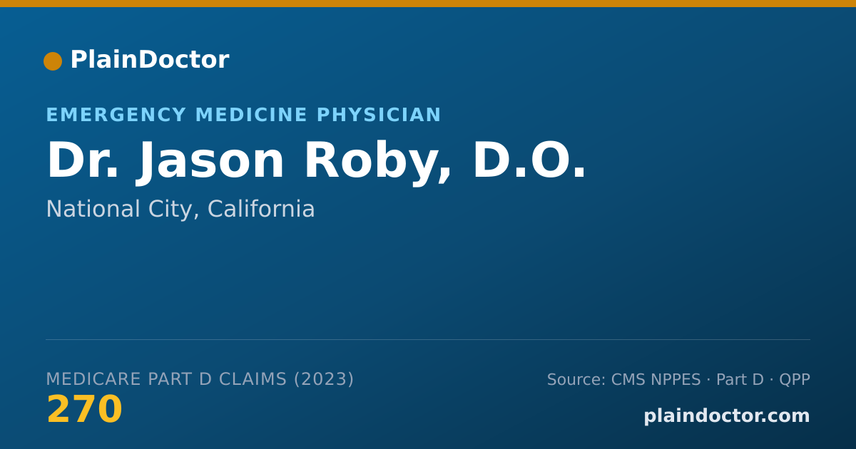 Shareable card for Jason Roby, D.O. - Emergency Medicine Physician, National City, CA