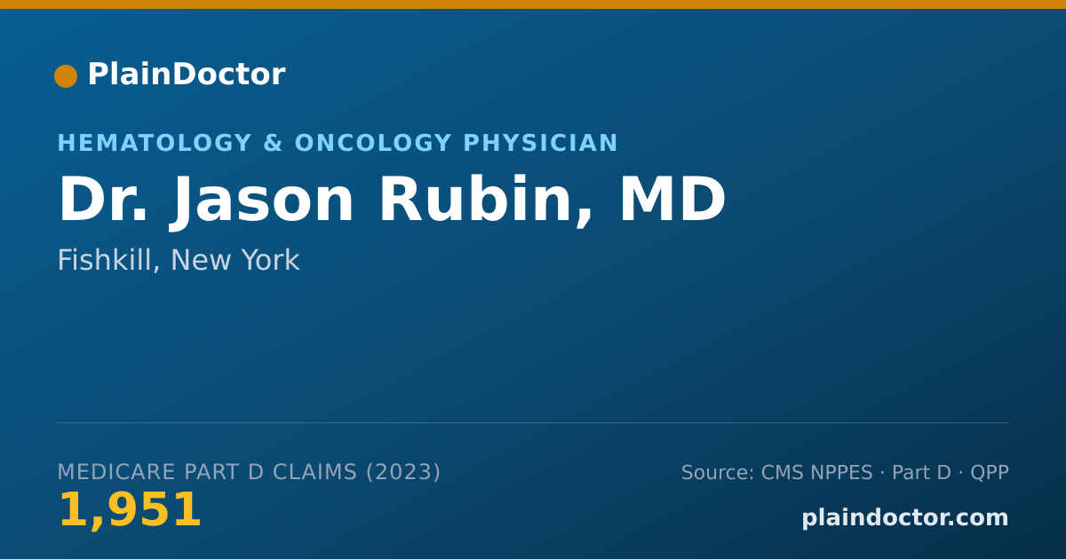 Shareable card for Jason Rubin, MD - Hematology & Oncology Physician, Fishkill, NY