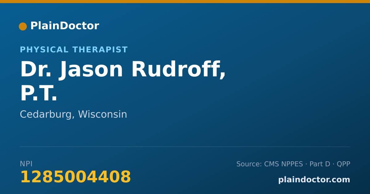 Shareable card for Jason Rudroff, P.T. - Physical Therapist, Cedarburg, WI