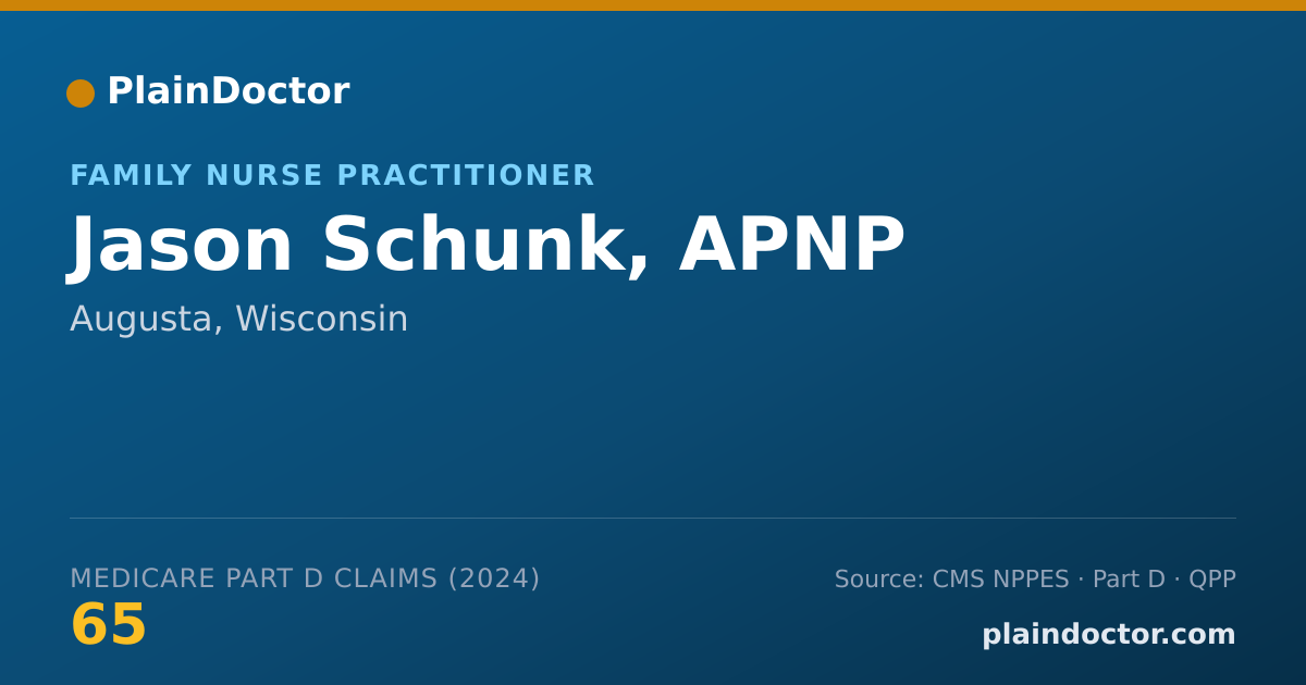 Shareable card for Jason Schunk, APNP - Family Nurse Practitioner, Augusta, WI