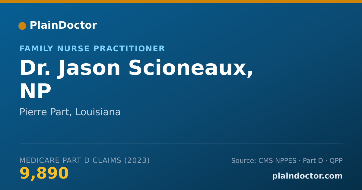 Shareable card for Jason Scioneaux, NP - Family Nurse Practitioner, Pierre Part, LA