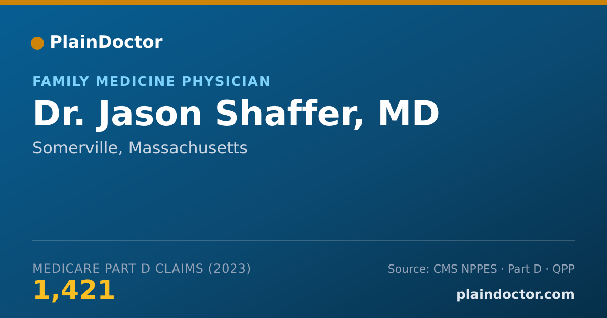Shareable card for Jason Shaffer, MD - Family Medicine Physician, Somerville, MA