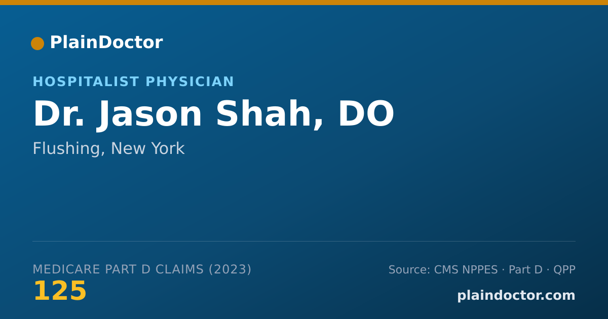 Shareable card for Jason Shah, DO - Hospitalist Physician, Flushing, NY