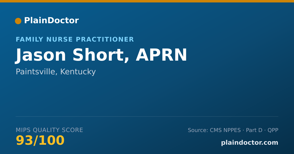 Shareable card for Jason Short, APRN - Family Nurse Practitioner, Paintsville, KY