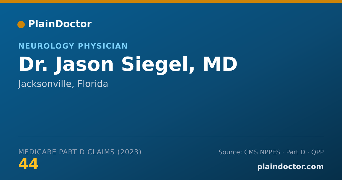 Shareable card for Jason Siegel, MD - Neurology Physician, Jacksonville, FL