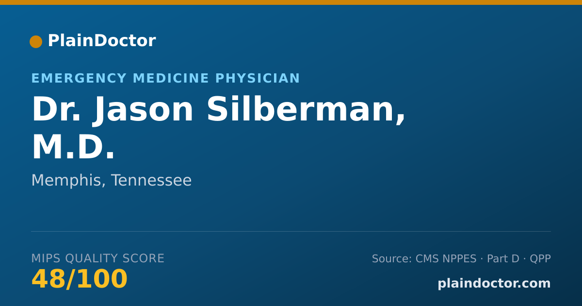 Shareable card for Jason Silberman, M.D. - Emergency Medicine Physician, Memphis, TN