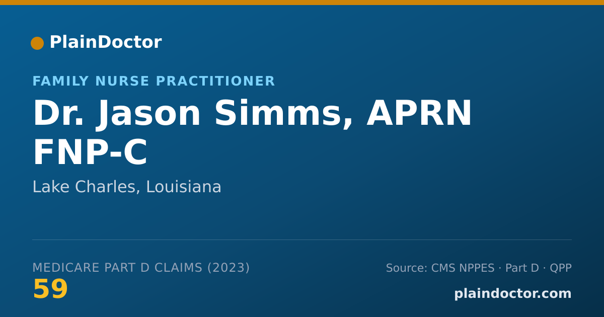 Shareable card for Jason Simms, APRN FNP-C - Family Nurse Practitioner, Lake Charles, LA