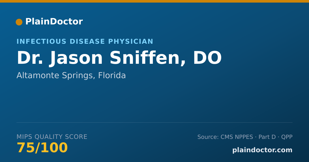 Shareable card for Jason Sniffen, DO - Infectious Disease Physician, Altamonte Springs, FL