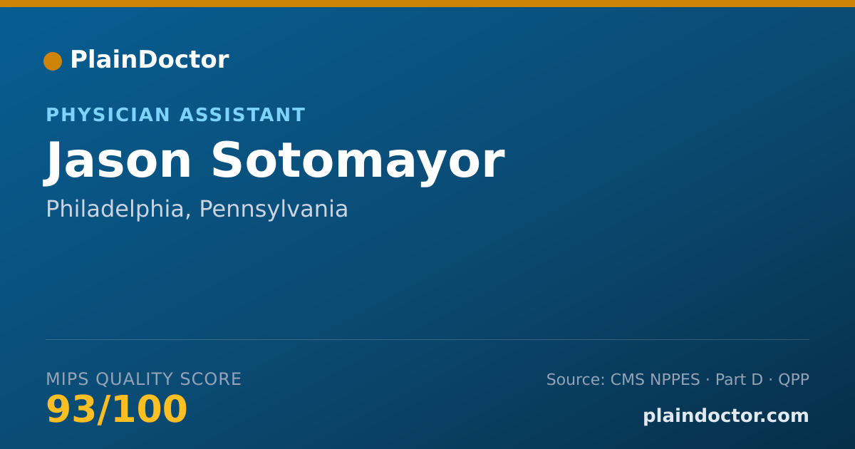 Shareable card for Jason Sotomayor - Physician Assistant, Philadelphia, PA