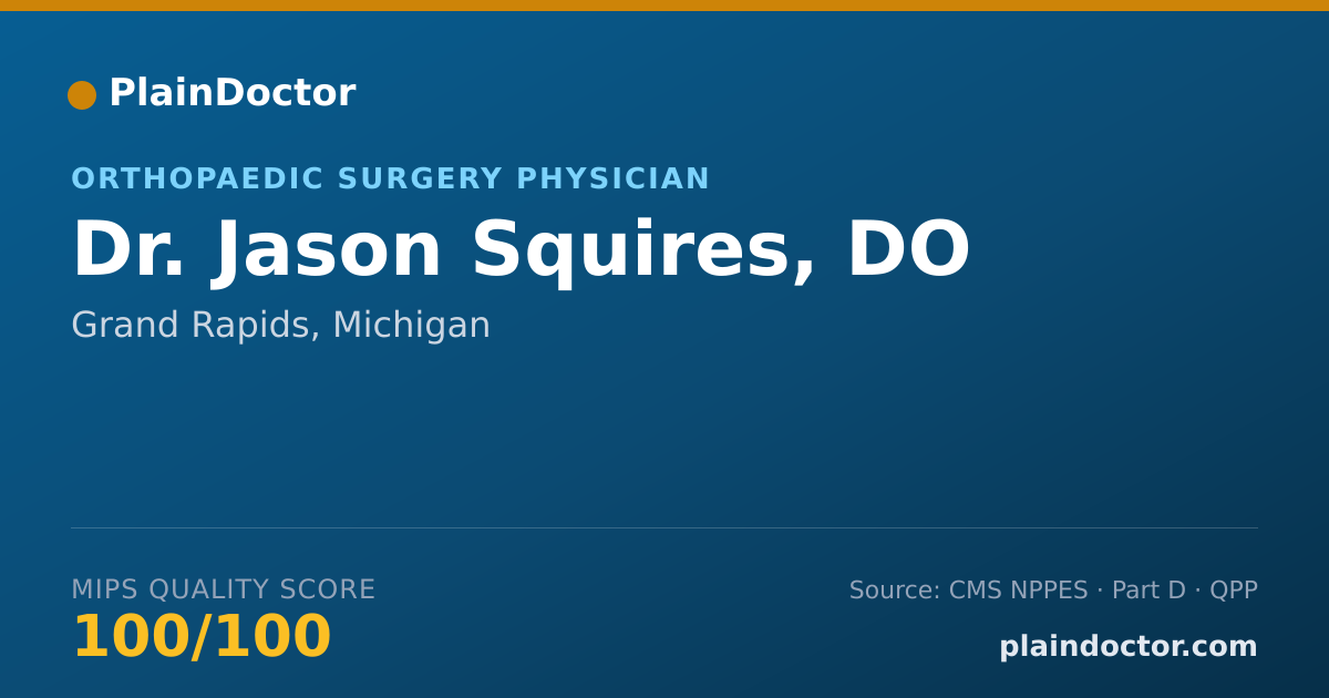 Shareable card for Jason Squires, DO - Orthopaedic Surgery Physician, Grand Rapids, MI