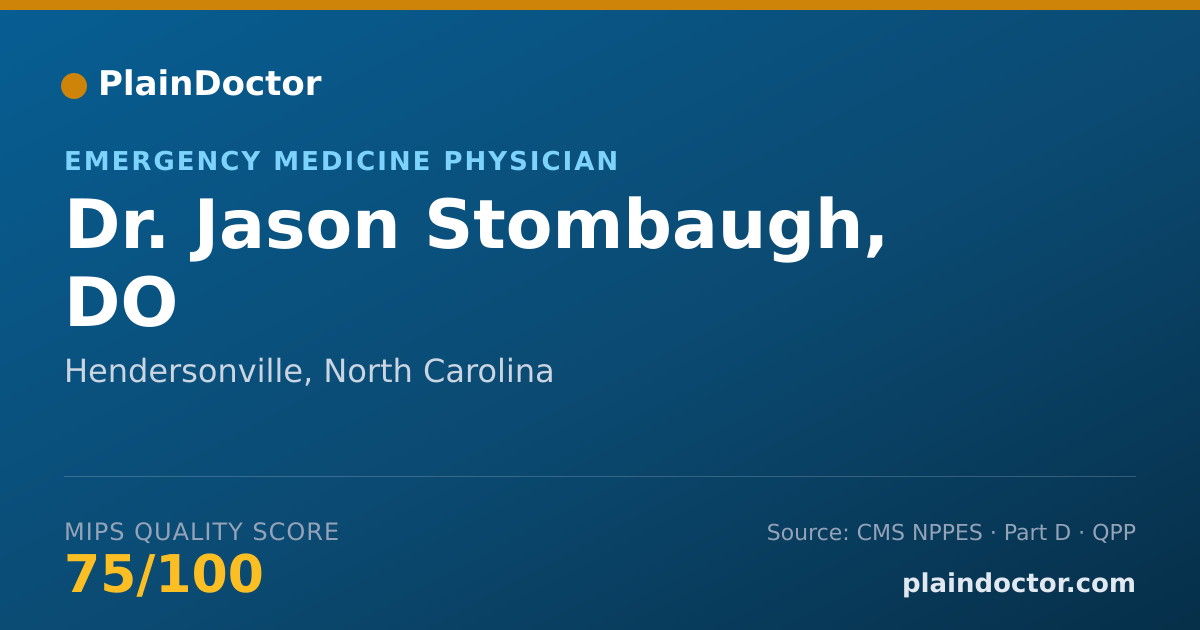 Shareable card for Jason Stombaugh, DO - Emergency Medicine Physician, Hendersonville, NC
