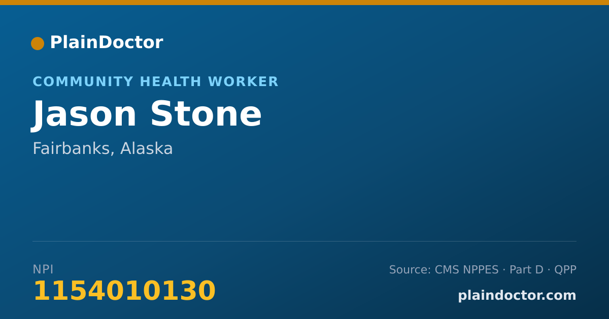 Shareable card for Jason Stone - Community Health Worker, Fairbanks, AK