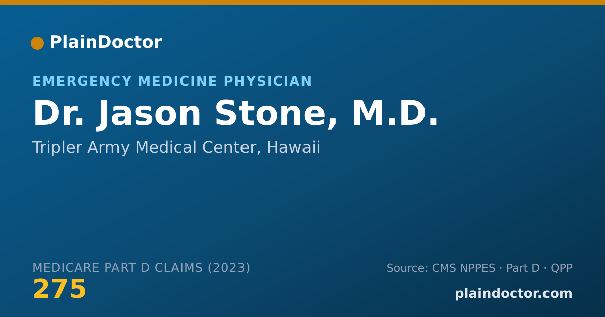 Shareable card for Jason Stone, M.D. - Emergency Medicine Physician, Tripler Army Medical Center, HI