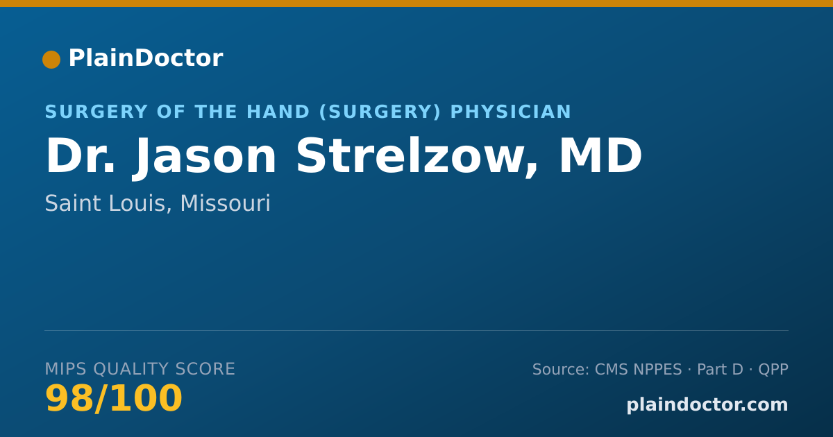 Shareable card for Jason Strelzow, MD - Surgery of the Hand (Surgery) Physician, Saint Louis, MO