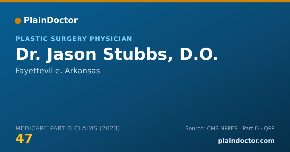 Shareable card for Jason Stubbs, D.O. - Plastic Surgery Physician, Fayetteville, AR