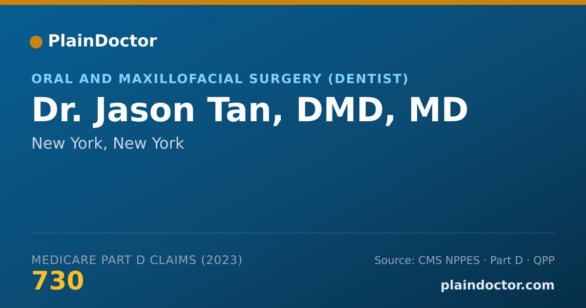 Shareable card for Jason Tan, DMD, MD - Oral and Maxillofacial Surgery (Dentist), New York, NY