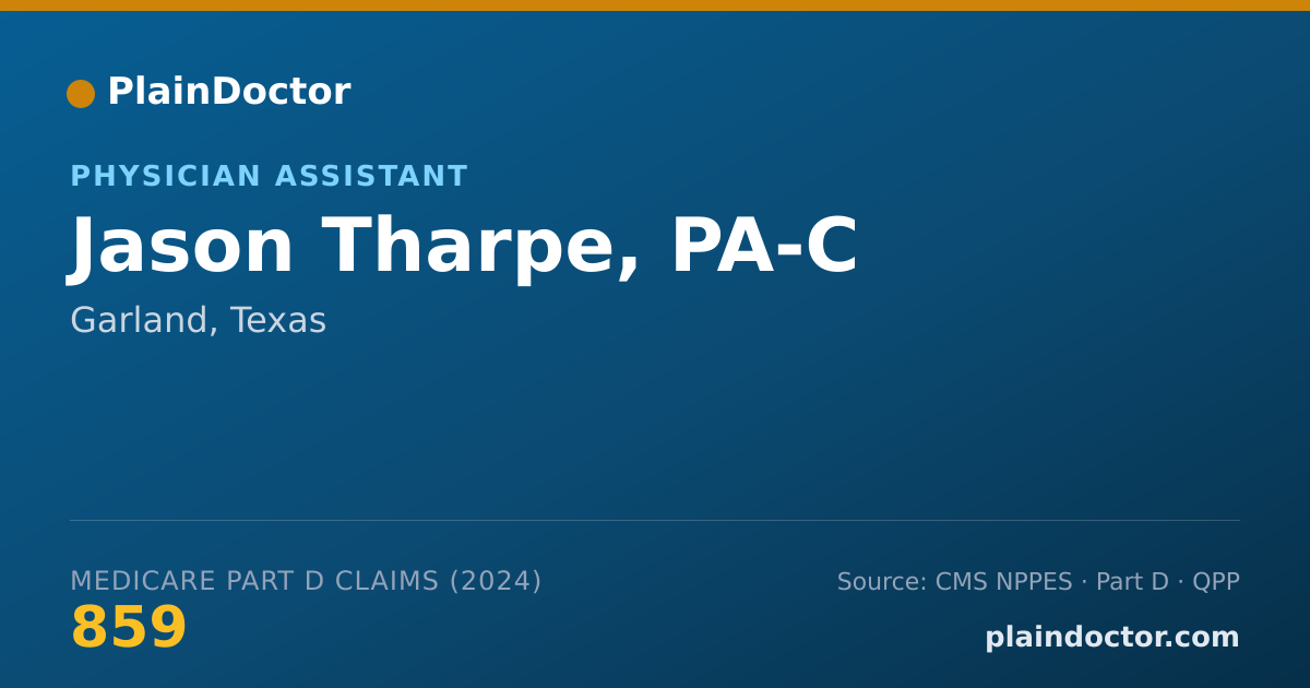 Shareable card for Jason Tharpe, PA-C - Physician Assistant, Garland, TX