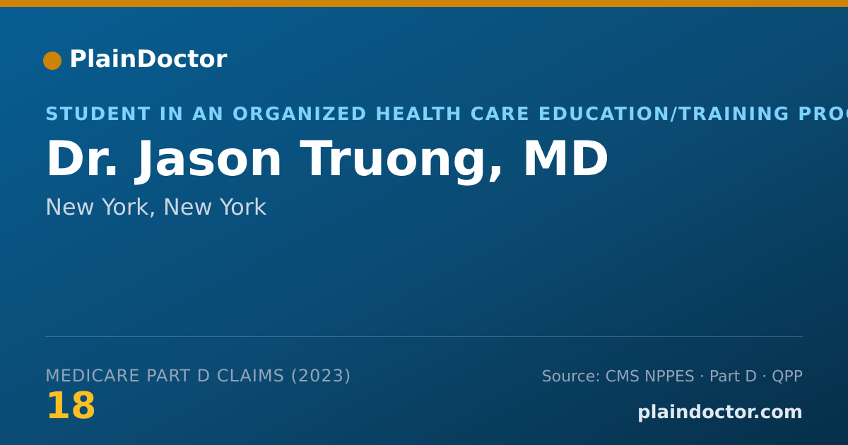 Shareable card for Jason Truong, MD - Student in an Organized Health Care Education/Training Program, New York, NY