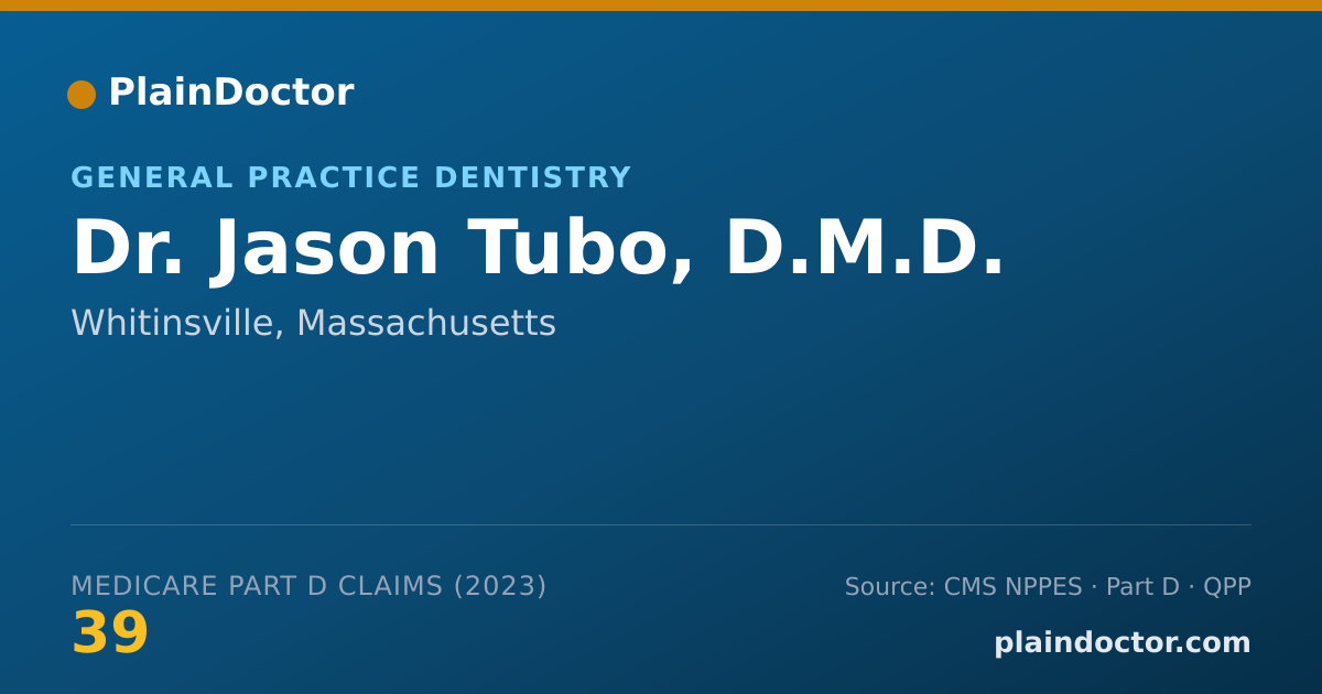 Shareable card for Jason Tubo, D.M.D. - General Practice Dentistry, Whitinsville, MA