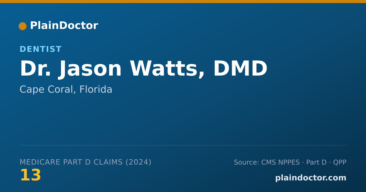 Shareable card for Jason Watts, DMD - Dentist, Cape Coral, FL