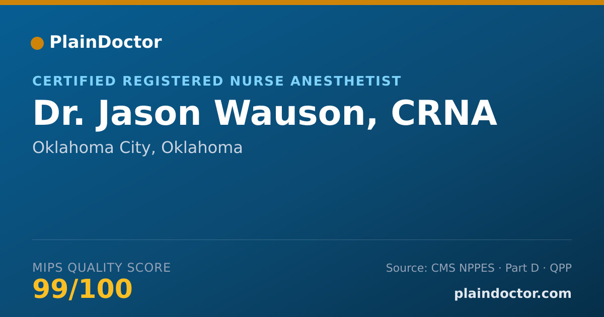 Shareable card for Jason Wauson, CRNA - Certified Registered Nurse Anesthetist, Oklahoma City, OK