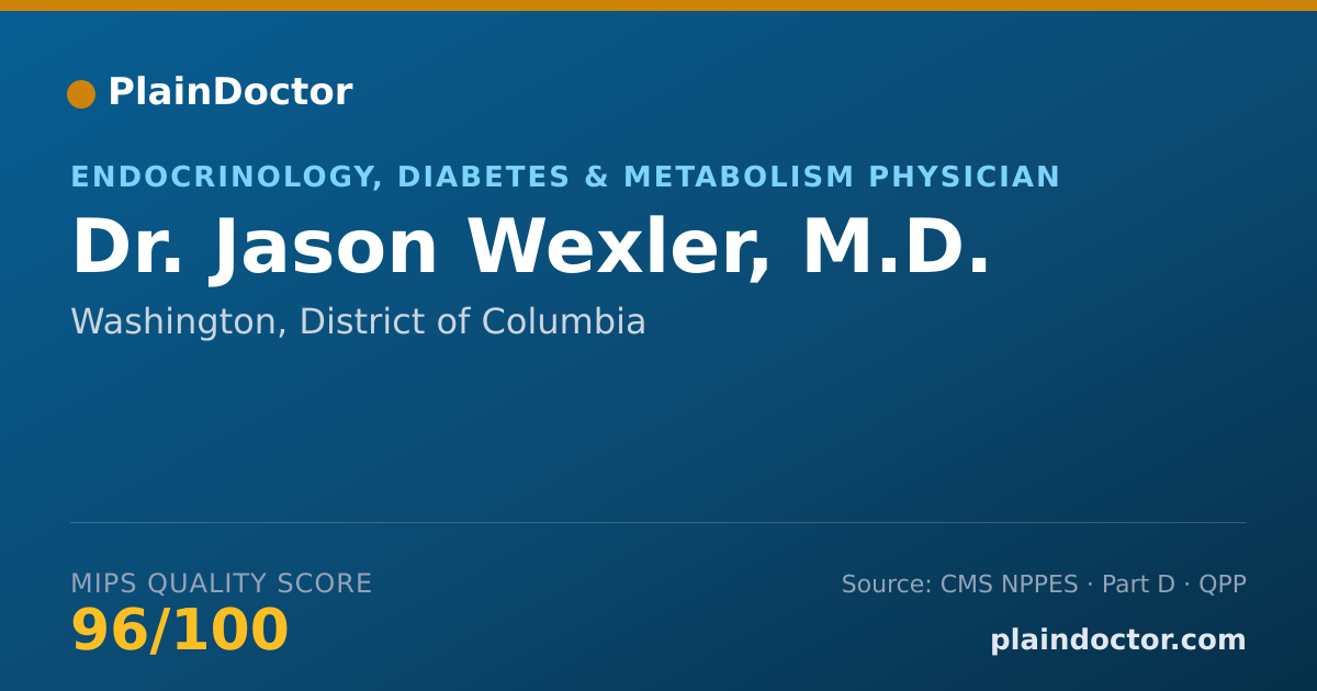 Shareable card for Jason Wexler, M.D. - Endocrinology, Diabetes & Metabolism Physician, Washington, DC