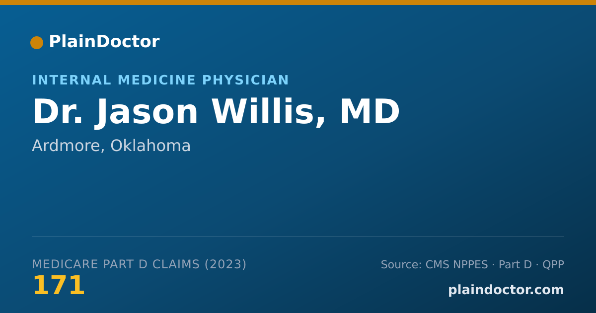 Shareable card for Jason Willis, MD - Internal Medicine Physician, Ardmore, OK