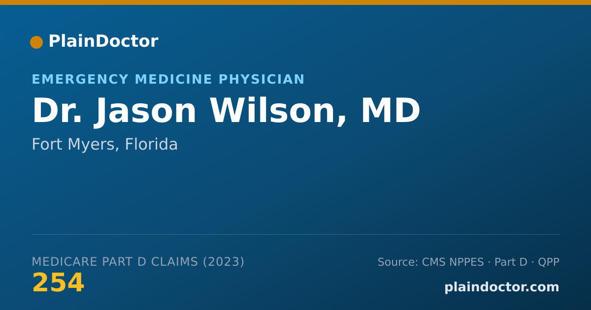 Shareable card for Jason Wilson, MD - Emergency Medicine Physician, Fort Myers, FL