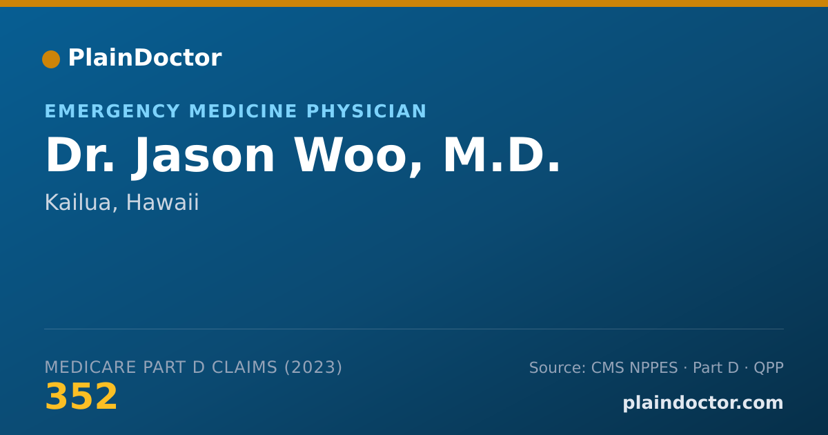 Shareable card for Jason Woo, M.D. - Emergency Medicine Physician, Kailua, HI