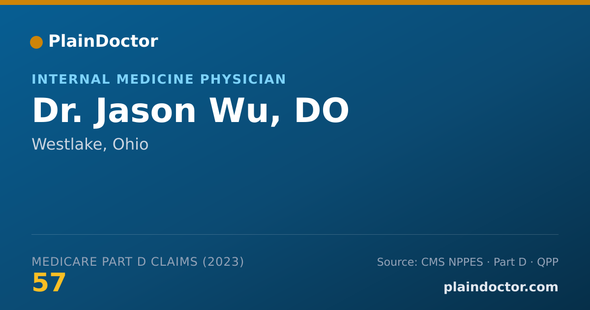 Shareable card for Jason Wu, DO - Internal Medicine Physician, Westlake, OH