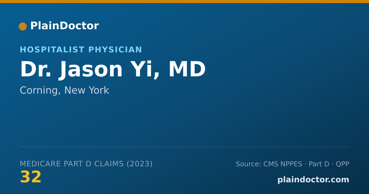 Shareable card for Jason Yi, MD - Hospitalist Physician, Corning, NY