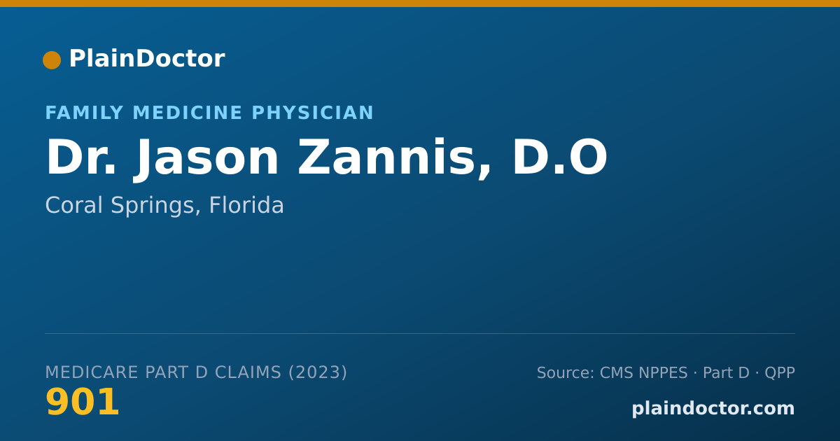 Shareable card for Jason Zannis, D.O - Family Medicine Physician, Coral Springs, FL